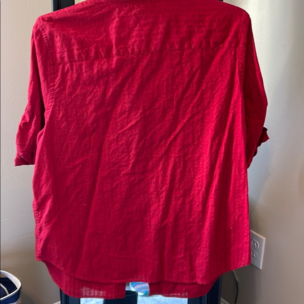 Lauren Ralph Lauren roll tab sleeve eyelet shirt. - Picture 5 of 10